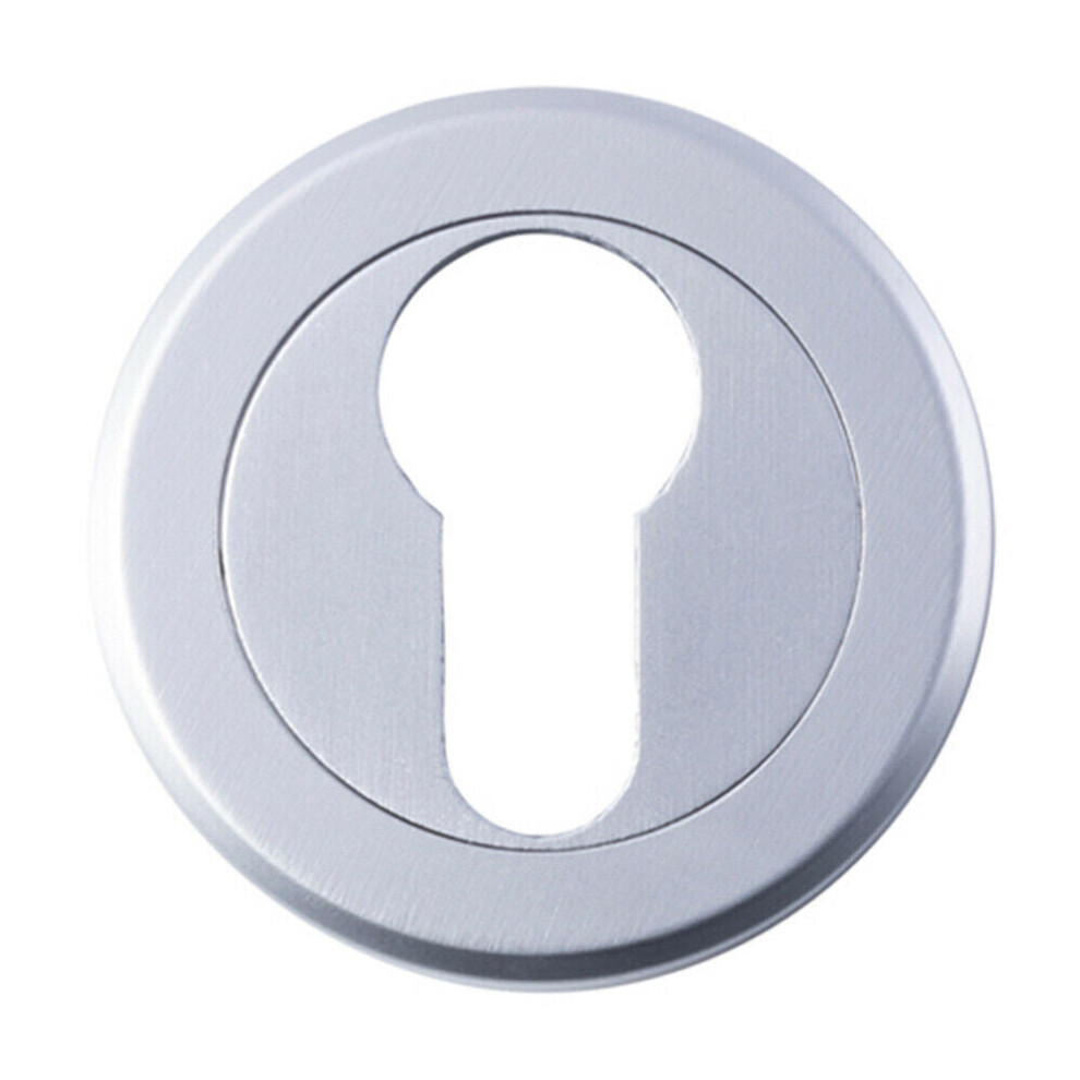 50Mm Euro Profile Round Escutcheon Beveled Edge Concealed Fix Satin Chrome 5056492560206
