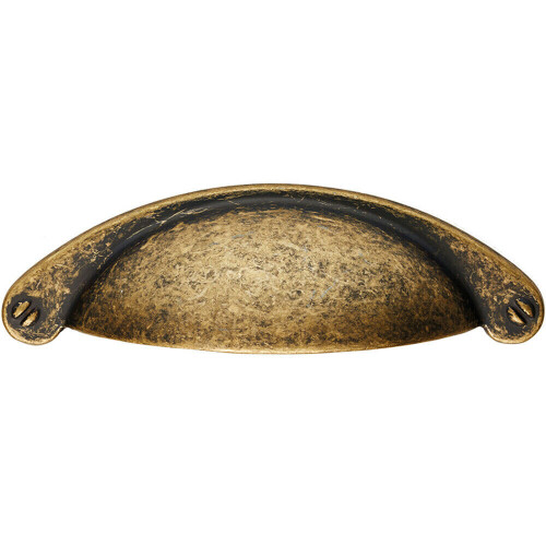 Loops Traditional Cup Pull Handle 104 x 26mm 64mm Fixing Centres Antique Brass