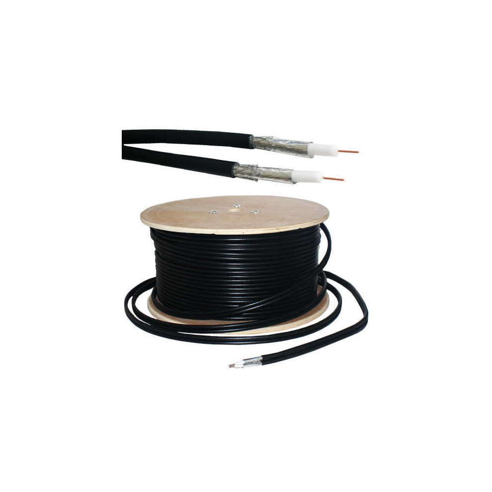 100M Rg6 Twin Coaxial Shotgun Cable Aerial Satellite Dish Lnb Sky+/Hd Freesat 5055538100437