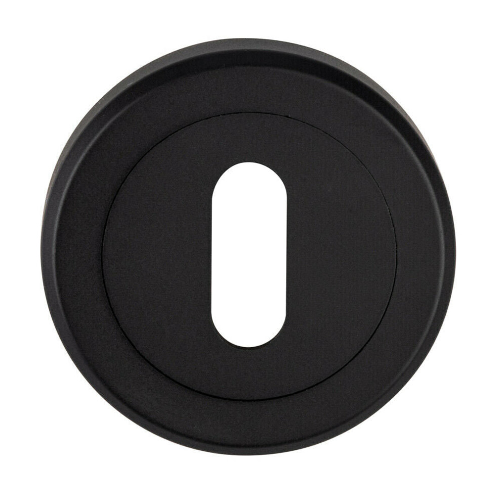51Mm Lock Profile Escutcheon Chamfered Edge Concealed Fix Matt Black 5056492560985