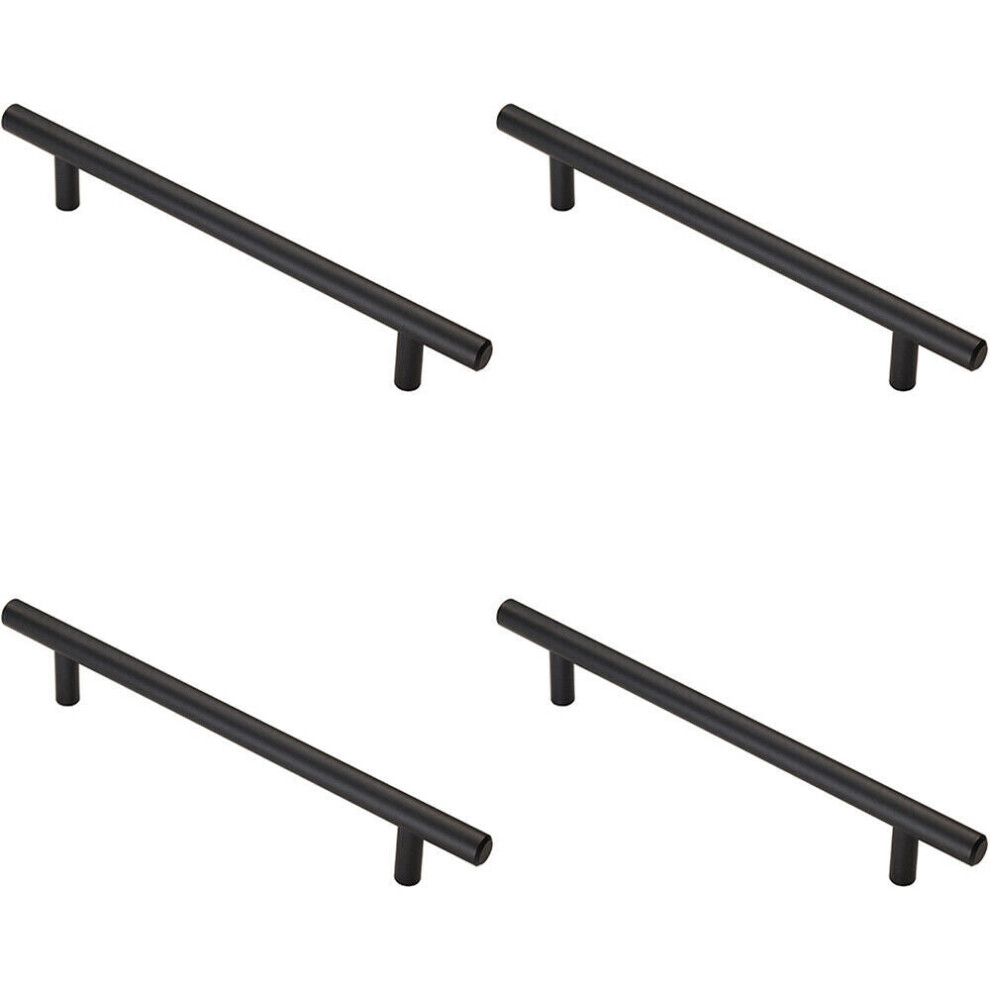 Loops 4X T Bar Cupboard Pull Handle 220 X 12Mm 160Mm Fixing Centres Matt Black