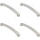 Loops 4x Flat Fronted Bow Pull Handle 179 x 19mm 160mm Fixing Centres Satin Nickel 1