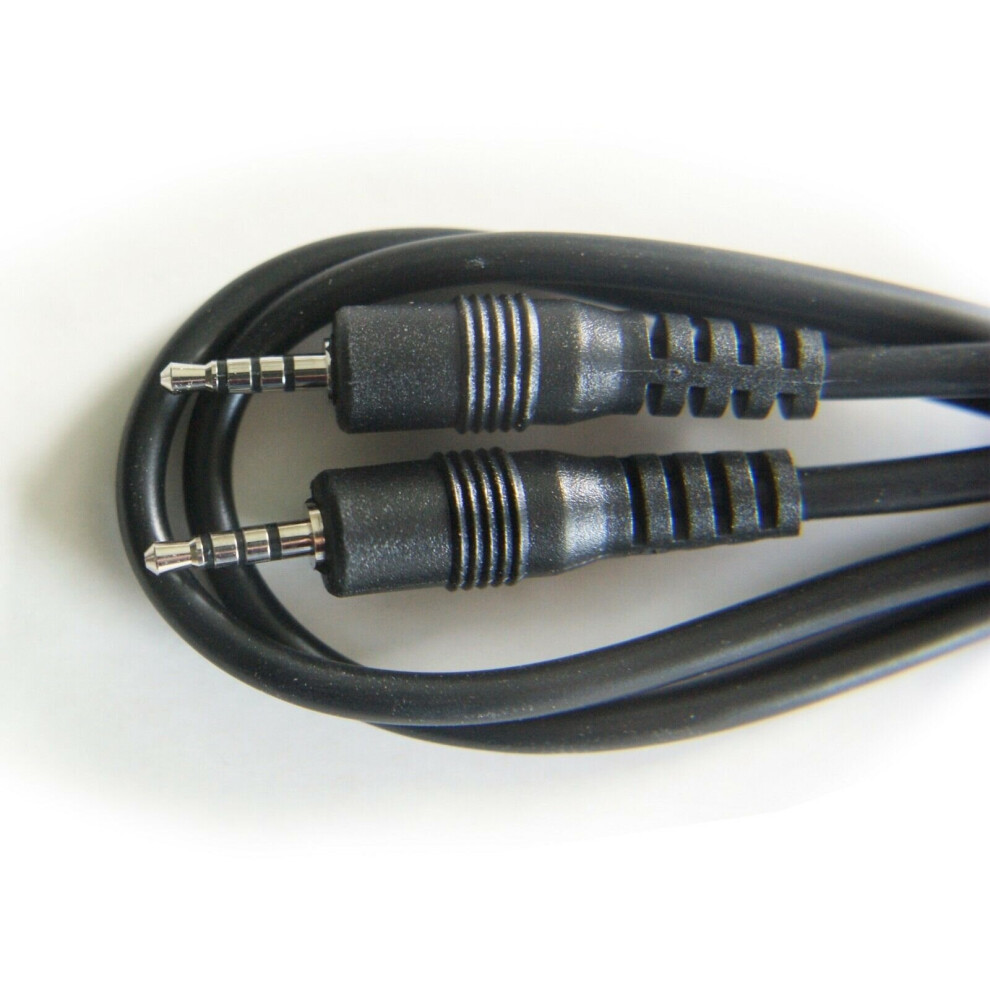 1.8m 2.5mm 4 Pole Mini Jack Plug to Male Cable Lead AV Camcorder Camera Car TV