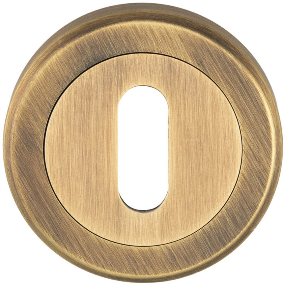 51Mm Lock Profile Escutcheon Chamfered Edge Concealed Fix Antique Brass 5056492560978