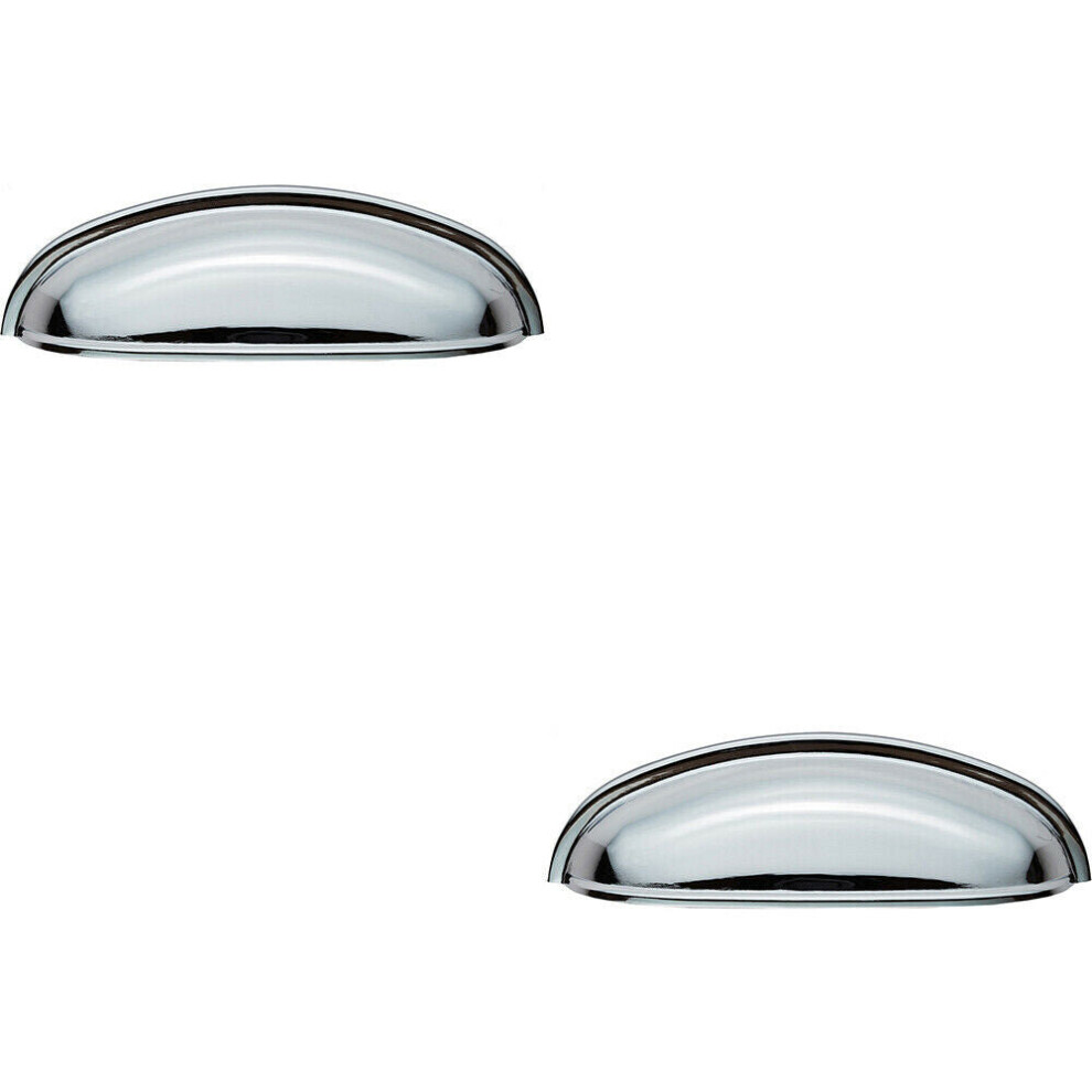 Loops 2X Shaker Cup Pull Handle 124 X 35Mm 96Mm Fixing Centres Polished Chrome - Image 2