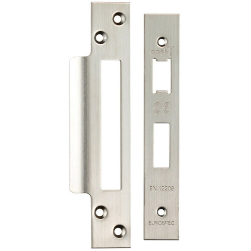 Loops Forend Strike and Fixing Pack Suitable for Sashlocks Satin Stainless Steel