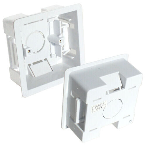 Loops 5x 35mm Deep Single Plastic Dry Lining Back Box 1 Gang Wall Flush Mount Pattress