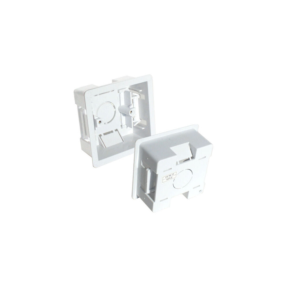 5x 35mm Deep Single Plastic Dry Lining Back Box 1 Gang Wall Flush Mount Pattress