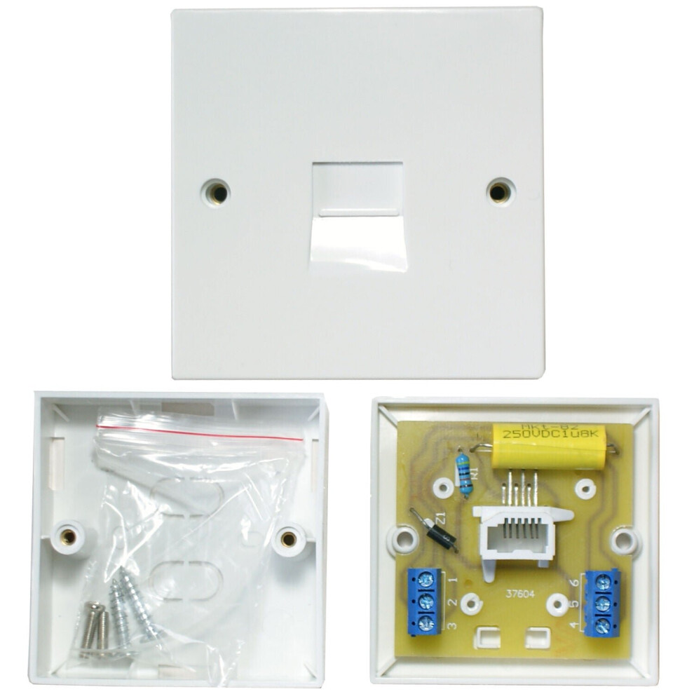 BT Master Single Telephone Socket Screw Terminals PSTN Line Wall Face Plate 2/4A