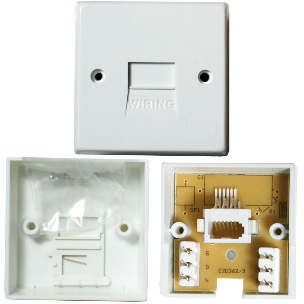 BT PABX Extension Telephone Wall Socket IDC Terminal Secondary Face Plate 1/3A