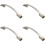 Loops 4x Tapered Pull Handle 138 x 16mm 96mm Fixing Centres Satin Nickel Curved Bow 1