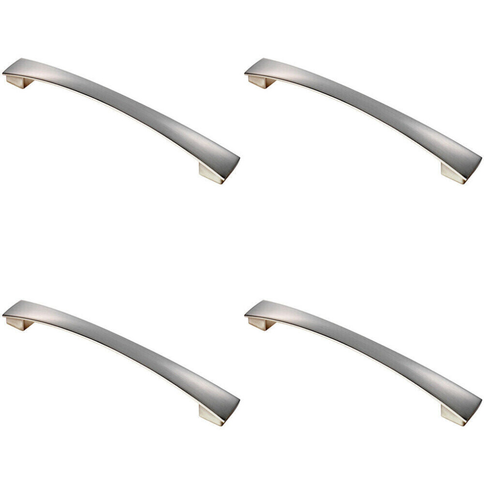 Loops 4X Curved Bow Pull Handle 218.5 X 26Mm 192Mm Fixing Centres Satin Nickel