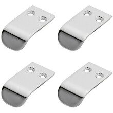 4x Semi Concealed Cabinet Finger Pull Handle 12mm Fixing Centres Polished Chrome