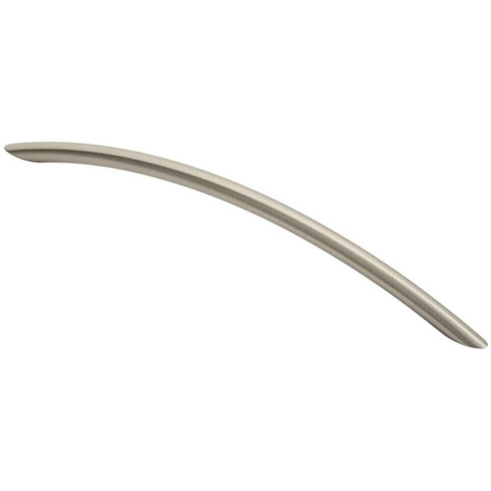 Loops Curved Bow Cabinet Pull Handle 256 X 10Mm 224Mm Fixing Centres Satin Nickel