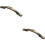 Loops 2x Stepped Edge Cupboard Bow Pull Handle 76mm Fixing Centres Burnished Brass 1
