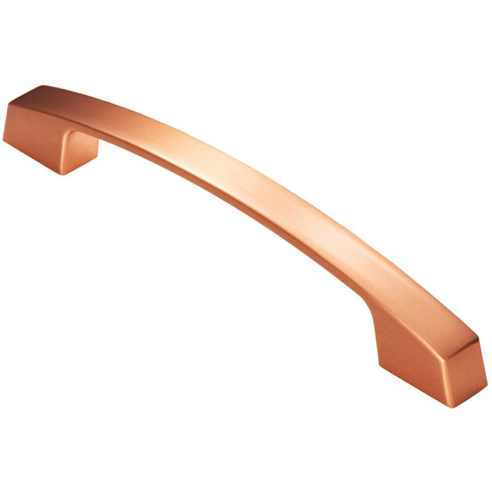 Curved Flat Faced Cupboard Pull Handle 160Mm Fixing Centres Satin Copper 5056492561562