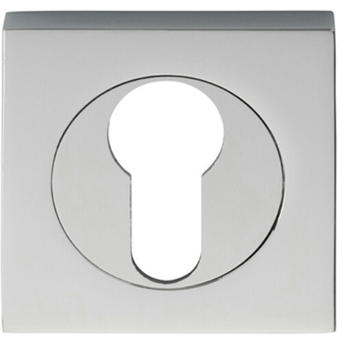 Loops Square Euro Profile Escutcheon 52 x 52mm Concealed Fix Polished Chrome