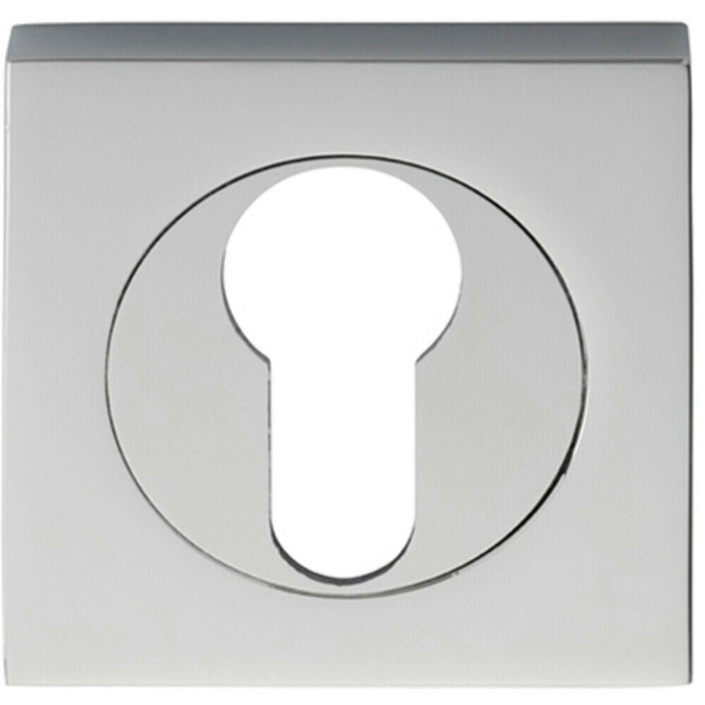 Square Euro Profile Escutcheon 52 x 52mm Concealed Fix Polished Chrome