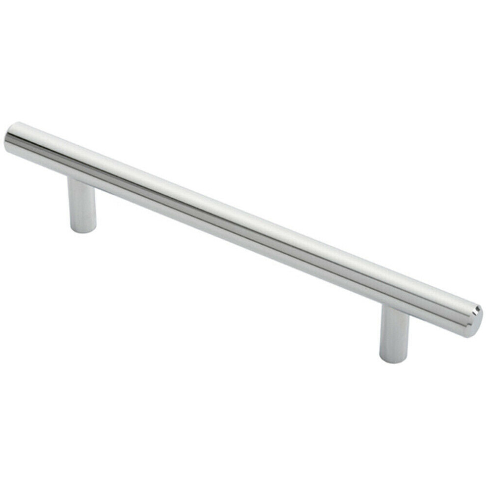 Round T Bar Cabinet Pull Handle 188 x 12mm 128mm Fixing Centres Chrome