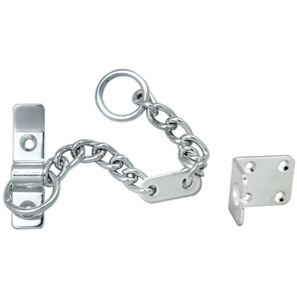 Heavy Duty Door Security Chain 195.5mm Length Satin Chrome Door Restrictor
