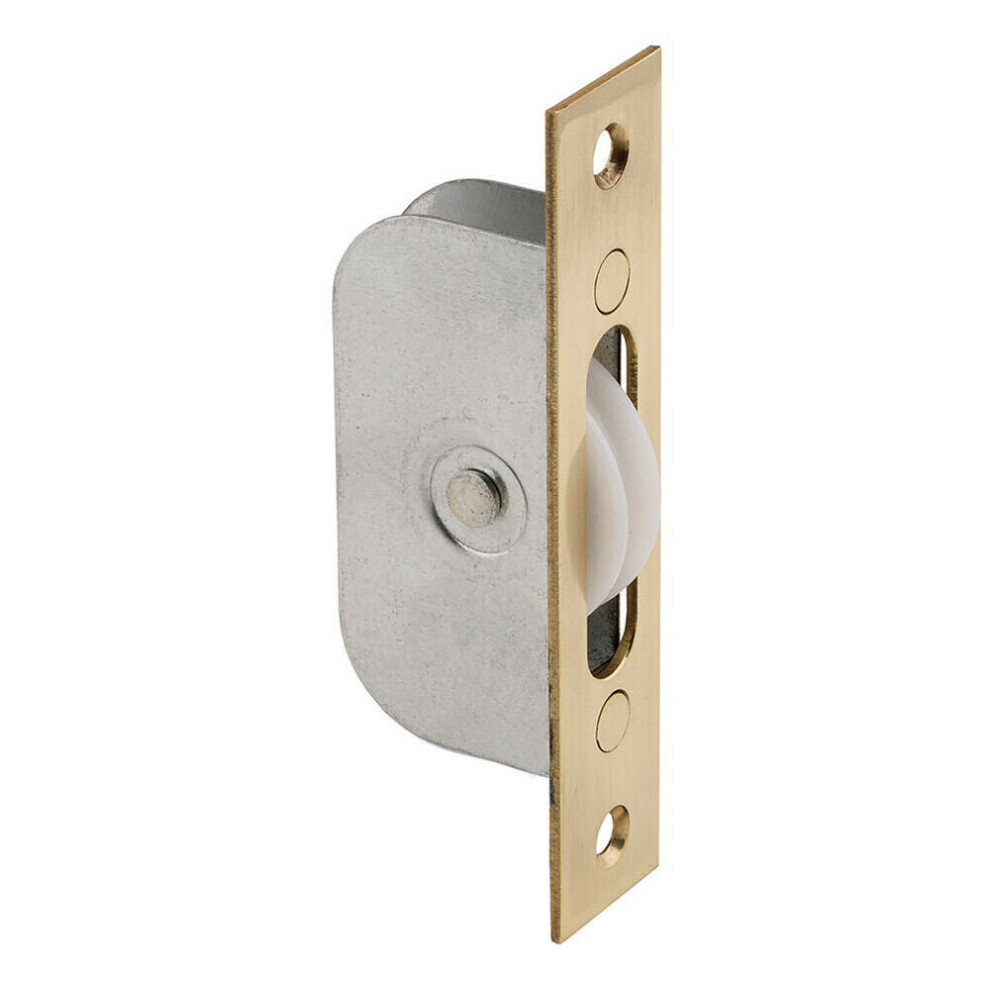 Loops Sash Window Axle Pulley 42Mm Nylon Wheel 119 X 25Mm Forend Polished Brass