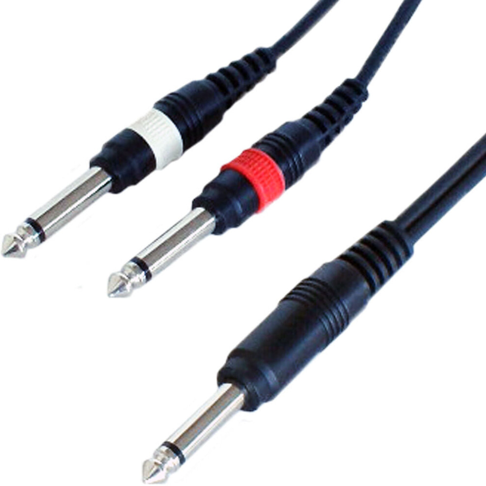 Loops Pro 1.2M 6.35Mm Mono Y Splitter Cable *2X Guitar Into 1 Amp* Audio Combiner Lead