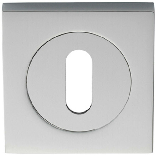 Loops Square Lock Profile Escutcheon 51 x 51mm Concealed Fix Polished Chrome