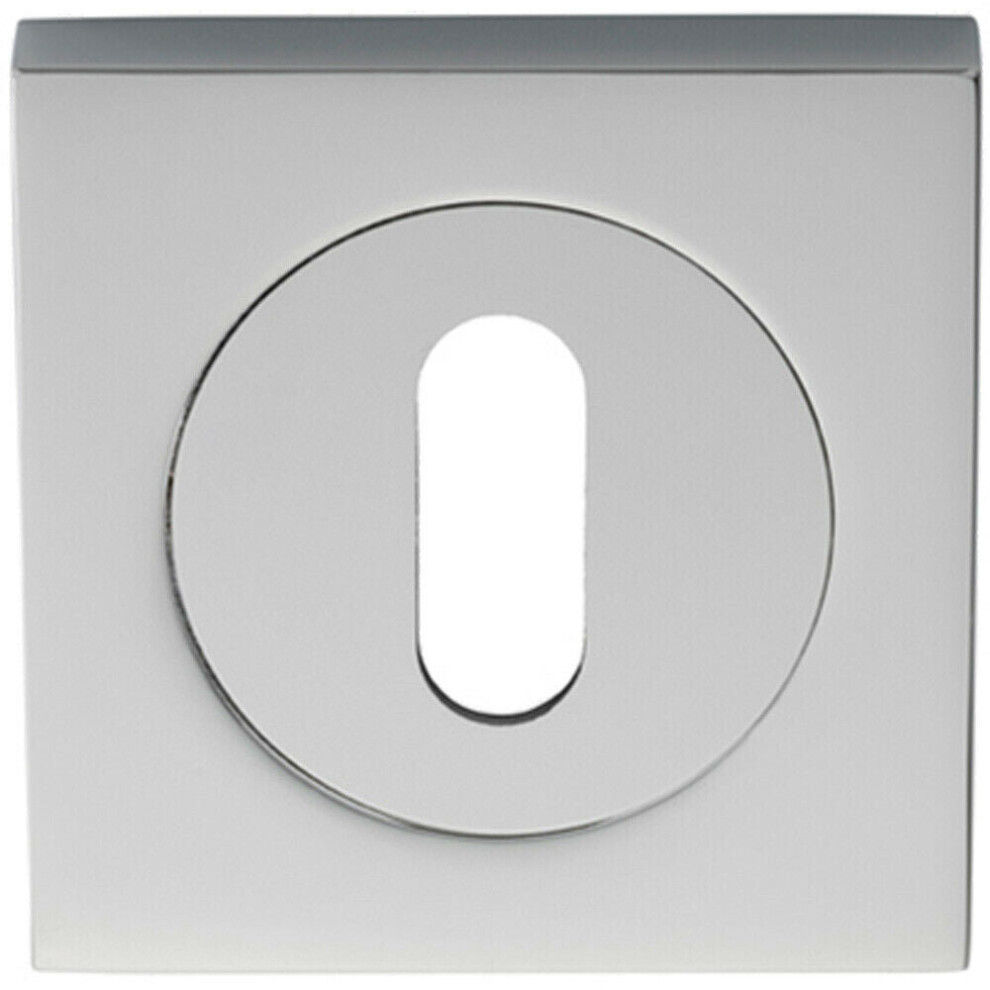 Square Lock Profile Escutcheon 51 x 51mm Concealed Fix Polished Chrome