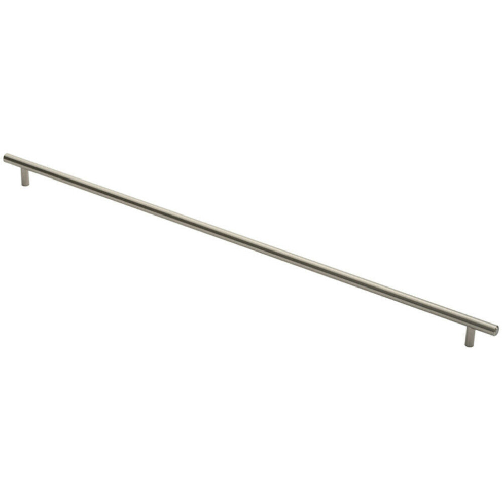 Round T Bar Cabinet Pull Handle 668 x 12mm 608mm Fixing Centres Satin Nickel