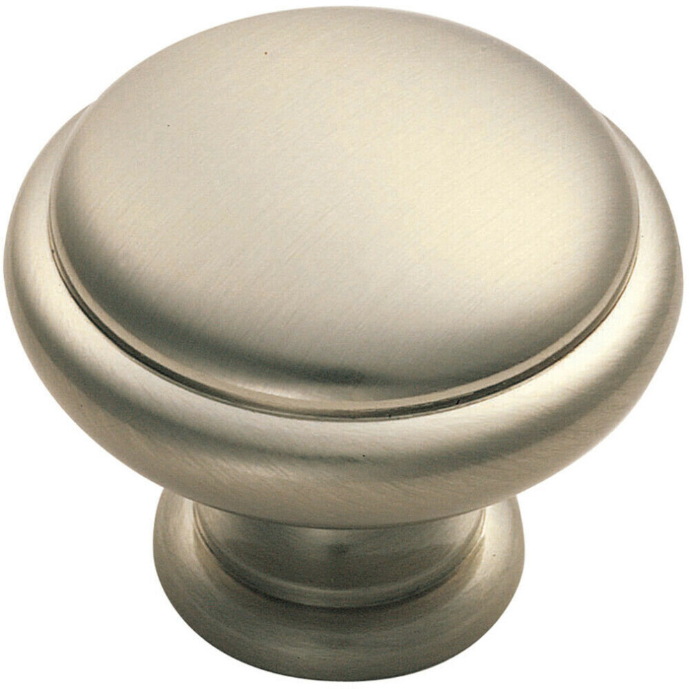 Domed Top Cupboard Door Knob 34Mm Diameter Satin Nickel Cabinet Handle 5056492562699