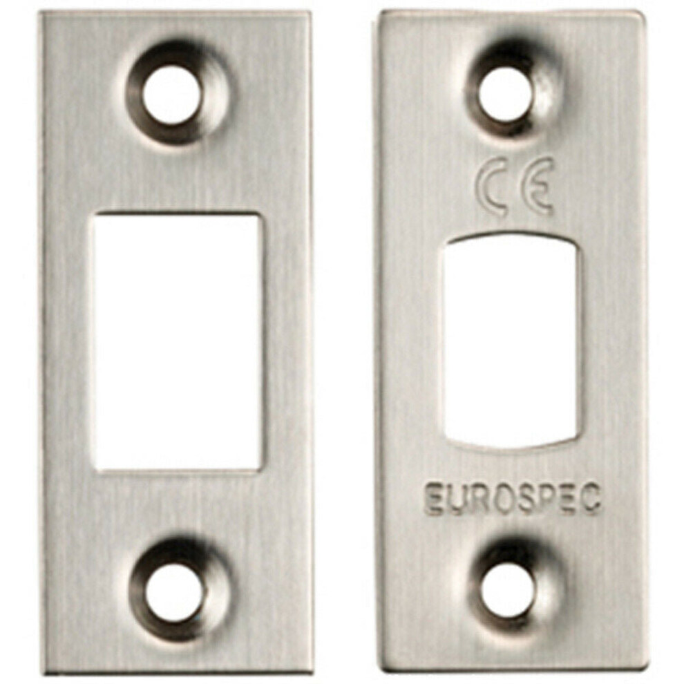 Forend Strike & Fixing Pack Suitable For Tubular Deadbolt Satin Steel 5056492560374