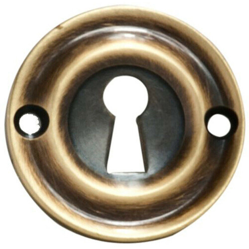Loops 42mm Standard Keyhole Profile Escutcheon Rounded Ridge Polished Brass