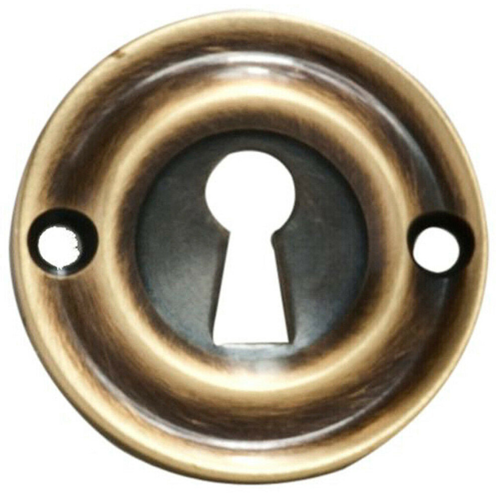 Loops 42Mm Standard Keyhole Profile Escutcheon Rounded Ridge Polished Brass