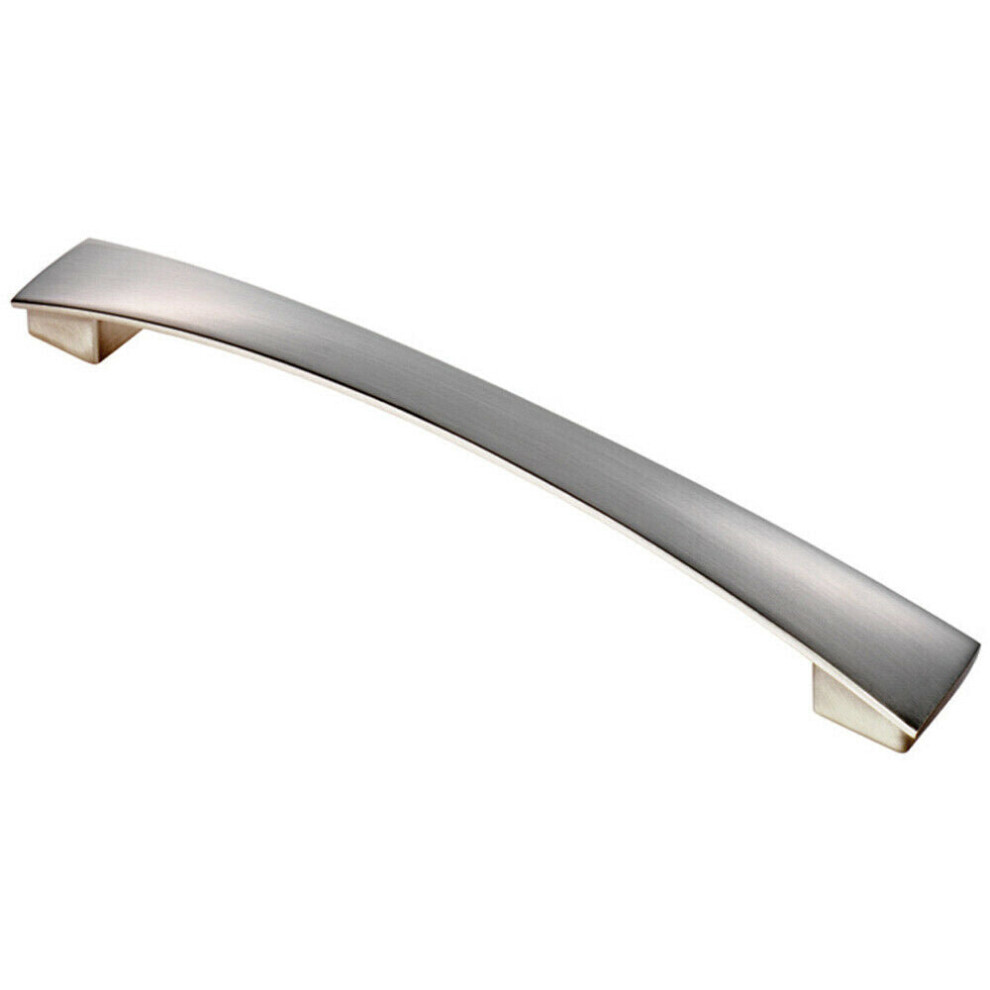 Curved Bow Pull Handle 218.5 X 26Mm 192Mm Fixing Centres Satin Nickel 5056492565652