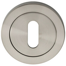 Round Lock Profile Escutcheon 52mm Dia Concealed Fix Satin Steel