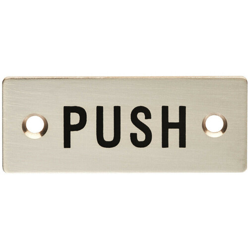 Loops Rectangular Door Push Sign 75 x 30mm Satin Stainless Steel Door Plate