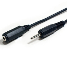 1m 3.5mm 4 Pole AUX Jack Plug to Female Socket Extension Cable iPhone Headphone