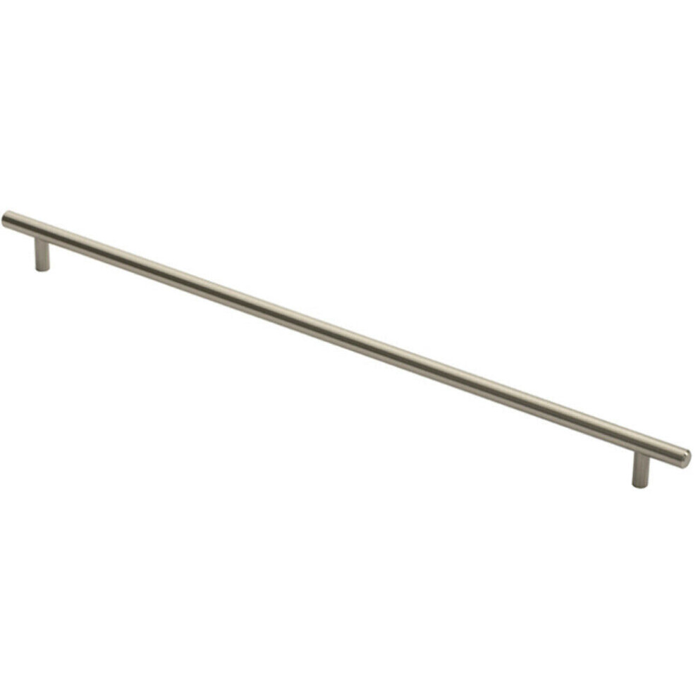 Round T Bar Cabinet Pull Handle 508 X 12Mm 448Mm Fixing Centres Satin Nickel