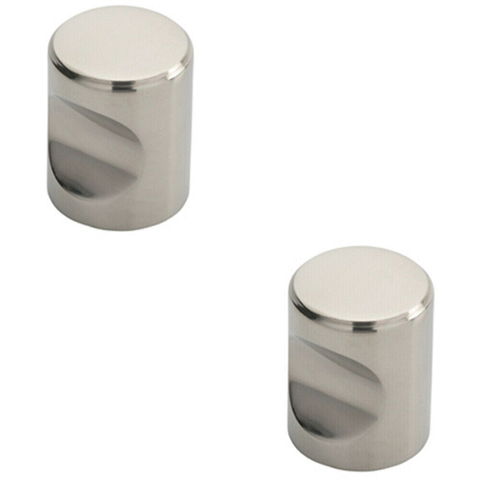 Loops 2X Cylindrical Cupboard Door Knob 20Mm Diameter Polished Stainless Steel Handle