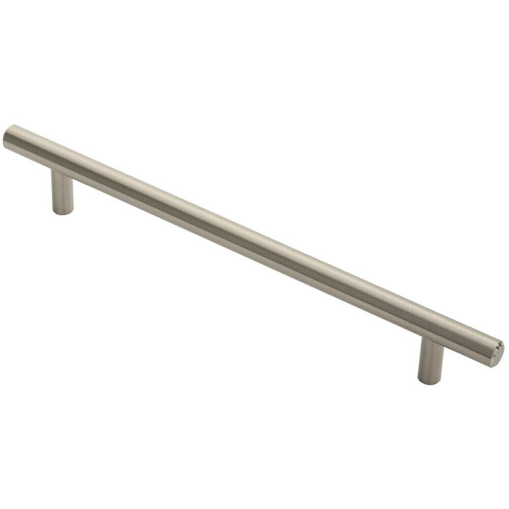 Round T Bar Cabinet Pull Handle 252 X 12Mm 192Mm Fixing Centres Satin Nickel 5056492561210