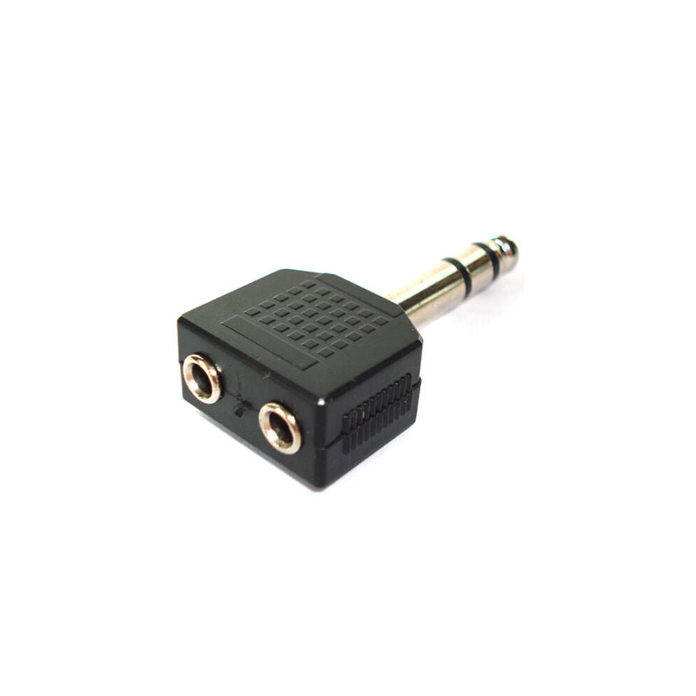 6.35Mm 1/4" To 2X 3.5Mm Stereo Splitter Adapter Dual/Twin Headphones Music Y Split 5055538107740