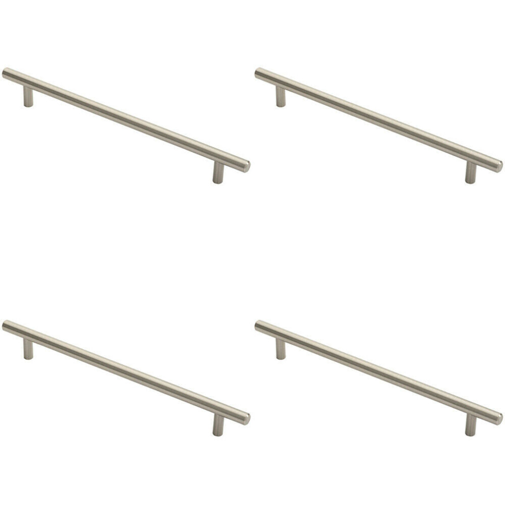 Loops 4X Round T Bar Cabinet Pull Handle 284 X 12Mm 224Mm Fixing Centres Satin Nickel