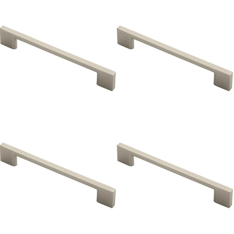 Loops 4X Slim D Shape Pull Handle 152 X 7.5Mm 128Mm Fixing Centres Satin Nickel