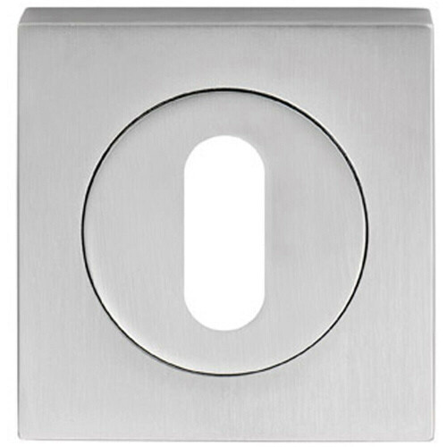 Loops Square Lock Profile Escutcheon 51 x 51mm Concealed Fix Satin Chrome