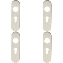 4x PAIR Radius Lock Euro Cylinder Plate Cover 170 x 45 x 8mm Satin Steel