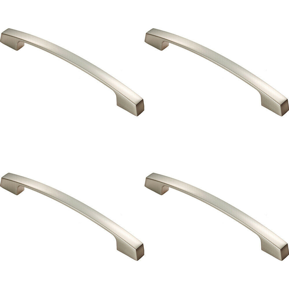 4X Curved Bridge Pull Handle 207 X 14Mm 160Mm Fixing Centres Polished Chrome 5056524202203