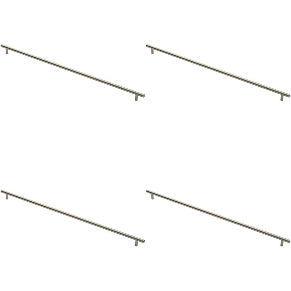 Loops 4X Round T Bar Cabinet Pull Handle 668 X 12Mm 608Mm Fixing Centres Satin Nickel