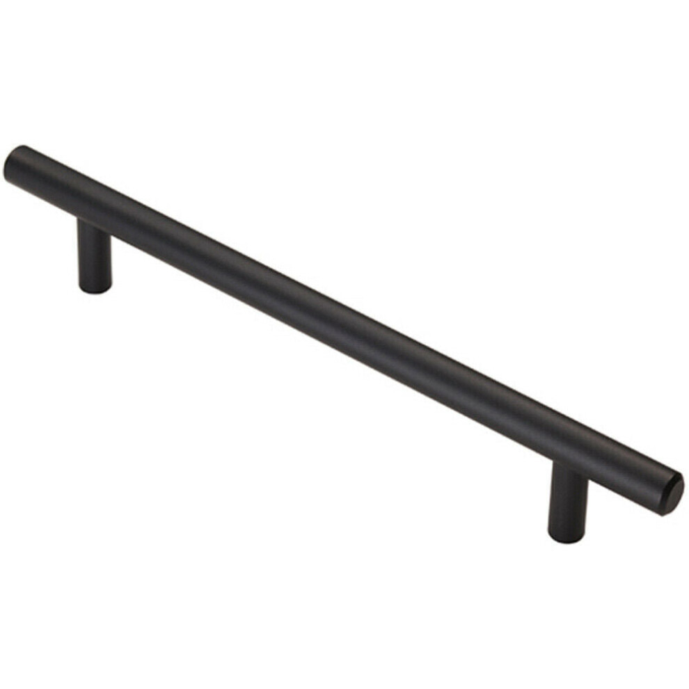 T Bar Cupboard Pull Handle 220 X 12Mm 160Mm Fixing Centres Matt Black 5056492560626