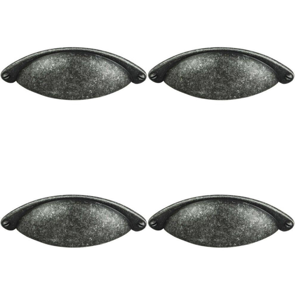 4x Traditional Cup Pull Handle 104 x 26mm 64mm Fixing Centres Pewter