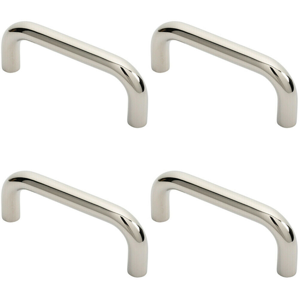 4X Round D Bar Pull Handle 169 X 19Mm 150Mm Fixing Centres Bright Steel 5056524203606